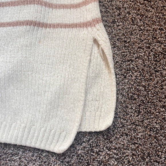 Allison Brittney Striped Sweater Dress - Midi - White and Brown Striped - Picture 12 of 13